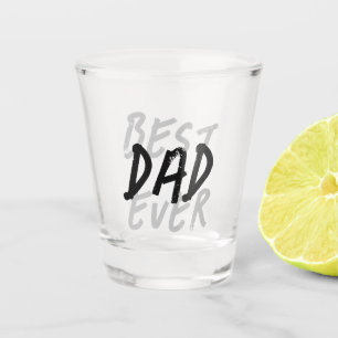 Bester Vater Aller Zeiten Modernes Schwarz und Gra Schnapsglas