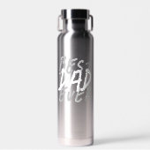 Bester Vater Aller Zeiten Modernes Weiß und Grau G Trinkflasche (Vorne)