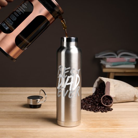 Bester Vater Aller Zeiten Modernes Weiß und Grau G Trinkflasche (Kaffee (gedreht))