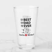Bester Vater aller Zeiten Personalisierter Glaskaf Glas (Vorderseite)