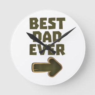 Bester Vater Aller Zeiten Pfeil Grafik Logo Runde Wanduhr