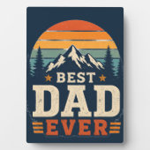 Bester Vater Aller Zeiten Retro Bergschild Fotoplatte (Vorderseite)