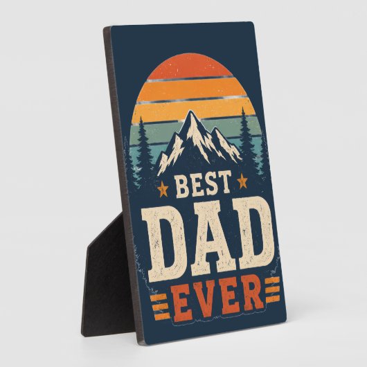 Bester Vater Aller Zeiten Retro Bergschild Fotoplatte (Seite)