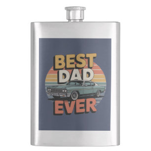 Bester Vater Aller Zeiten Retro Vintage Türkis Mus Flachmann