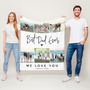 Bester Vater aller Zeiten Schrift Foto Collage Fleecedecke