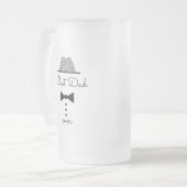 Bester Vater aller Zeiten, Schwarz und Weiß Mattglas Bierglas (Vorderseite Links)