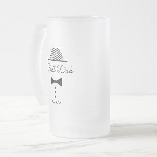 Bester Vater aller Zeiten, Schwarz und Weiß Mattglas Bierglas (Vorderseite Links)