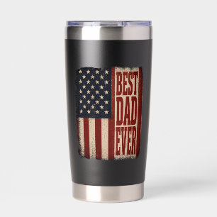 Bester Vater Aller Zeiten - US-Flagge im Distresse Thermobecher