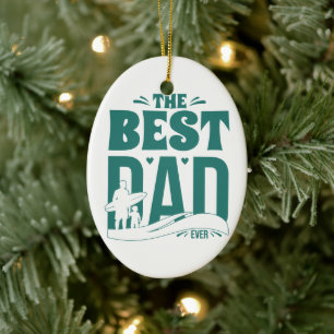 Bester Vater Aller Zeiten – Vater und Kind Surfen Keramik Ornament