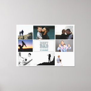 Bester Vater Aller Zeiten Vaterfoto-Collage-Design Leinwanddruck