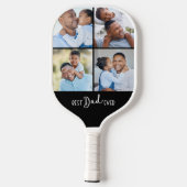 Bester Vater Aller Zeiten Vier-Foto-Collage Pickleball Schläger (Rückseite)