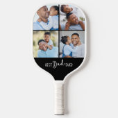 Bester Vater Aller Zeiten Vier-Foto-Collage Pickleball Schläger (Vorderseite)