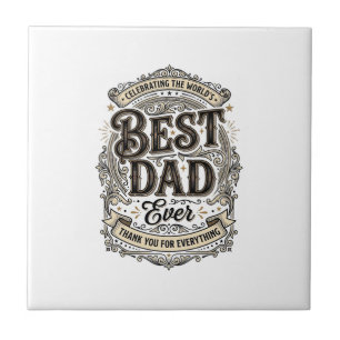 Bester Vater Aller Zeiten Vintage Gravur T-Shirt D Fliese