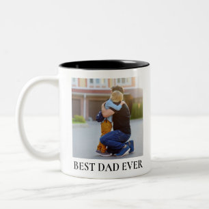 Bester Vater Aller Zeiten Vollfoto Personalisiert Zweifarbige Tasse