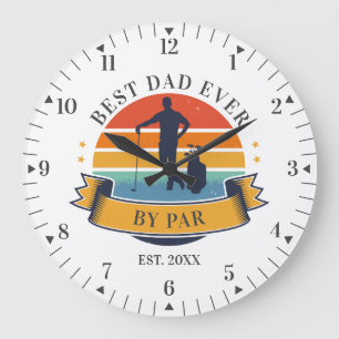Bester Vater Aller Zeiten Von Par Vatertag Golfen  Große Wanduhr