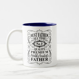 Bester Vater aller Zeiten Whiskey-Label Stil Zweifarbige Tasse