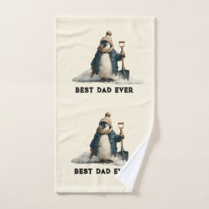 Bester Vater Aller Zeiten Winter Pinguin Design Badhandtuch Set