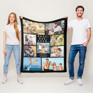 BESTER VATER ALLEZEIT 9 Foto-Collage personalisier Fleecedecke