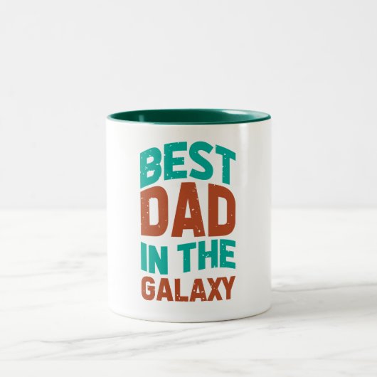 Bester Vater am Galaxy-Vatertag Geburtstag Zweifarbige Tasse (Mittel)
