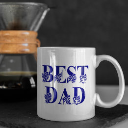 Bester Vater Amerikanische Flagge Blaue Text Kaffeetasse
