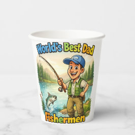 Bester Vater Angler am See Lustige Geschenkidee Pappbecher