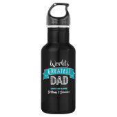 Bester Vater Aquamariner Bannertyp Cool Moderne Edelstahlflasche (Vorderseite)