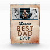 Bester Vater Aquarellbilder Vater 3 FotoCollage Fotoblock (Vorderseite)