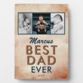 Bester Vater Aquarellbilder Vater 3 FotoCollage Fotoplatte (Vorderseite)