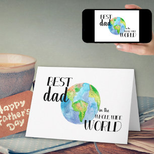 Bester Vater auf der ganzen weiten Welt   Vatertag Karte