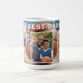 Bester Vater Basketball Ball 3 FotoCollage Vater Kaffeetasse (Mittel)
