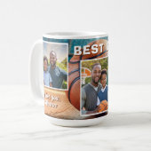 Bester Vater Basketball Ball 3 FotoCollage Vater Kaffeetasse (Vorderseite Links)