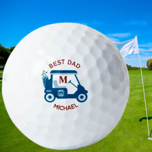 Bester Vater Benutzerdefinierter Golfwagen Monogra Golfball