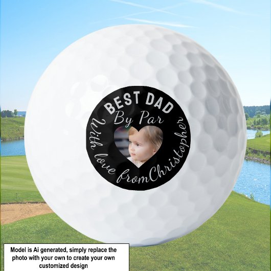 Bester Vater, benutzerdefinierter Name, Kinderfoto Golfball