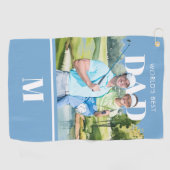 Bester Vater Benutzerdefiniertes Foto Monogramm Go Golfhandtuch (Horizontal)