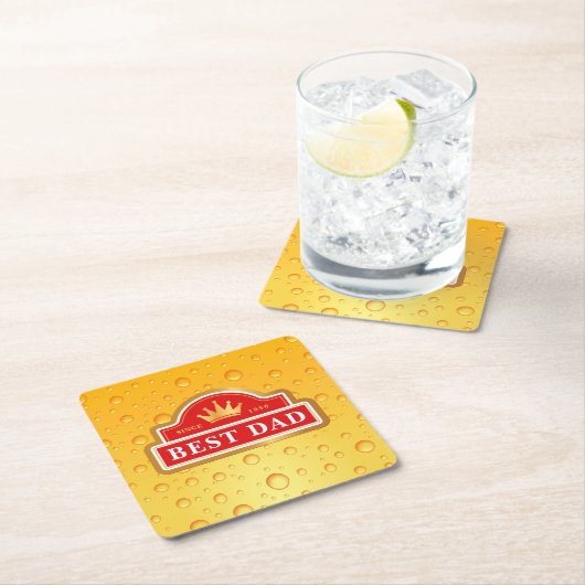 Bester Vater Biermatte Rechteckiger Pappuntersetzer (Vor Ort)