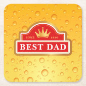 Bester Vater Biermatte Rechteckiger Pappuntersetzer (Vorderseite)
