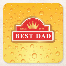 Bester Vater Biermatte Rechteckiger Pappuntersetzer