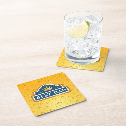 Bester Vater Biermatte Rechteckiger Pappuntersetzer (Vor Ort)