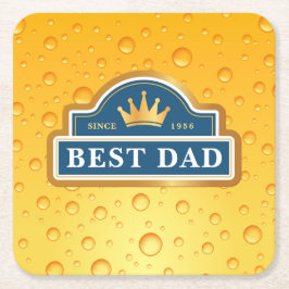 Bester Vater Biermatte Rechteckiger Pappuntersetzer