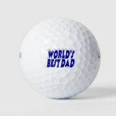 Bester Vater Blau 3D-Text Golfball (Vorderseite)