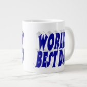 Bester Vater Blau 3D-Text Jumbo-Tasse (Vorderseite Rechts)