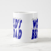 Bester Vater Blau 3D-Text Jumbo-Tasse (Vorderseite)