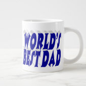 Bester Vater Blau 3D-Text Jumbo-Tasse (Rechts)