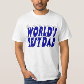 Bester Vater Blau 3D-Text T-Shirt (Vorderseite)