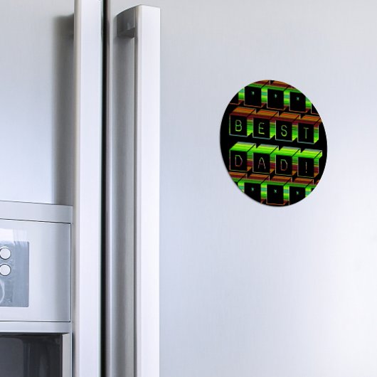 Bester Vater Blockiert Text grün und braun Magnet