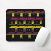 Bester Vater Blocks Text braun & gelb Mousepad (Mit Mouse)