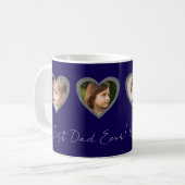 Bester Vater Blue Hearts Vier Kinder Foto Collage Kaffeetasse (Vorderseite Links)
