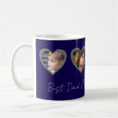 Bester Vater Blue Hearts Vier Kinder Foto Collage Kaffeetasse (Links)