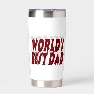 Bester Vater burgundy 3d Text Thermobecher