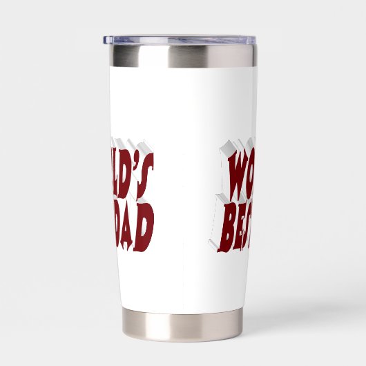 Bester Vater burgundy 3d Text Thermobecher (Rechts)